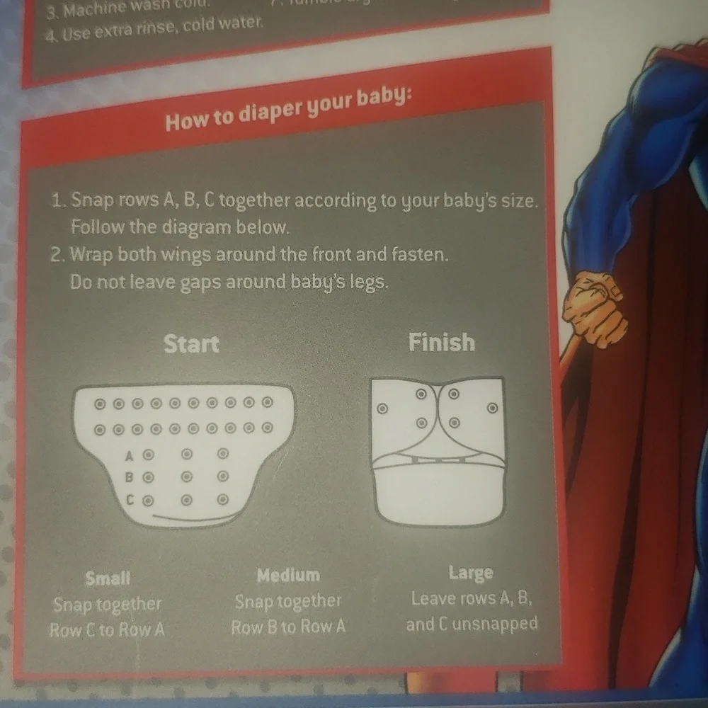 Cloth Diapers Set Super Girl Wonder Girl Adjustable